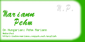 mariann pehm business card